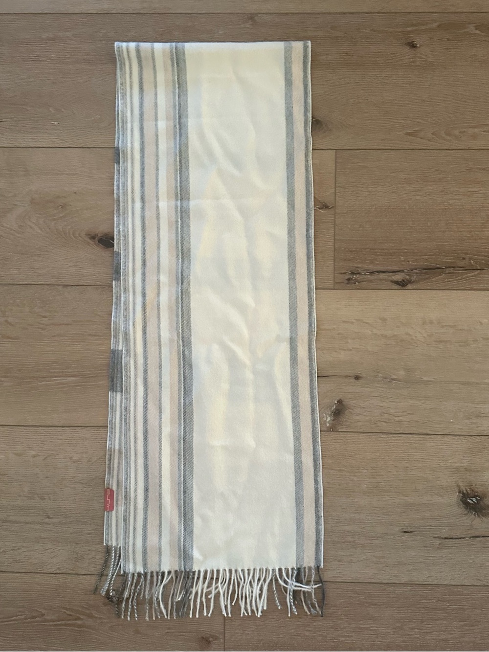 KUNA 100% Baby Alpaca Striped Fringe Scarf